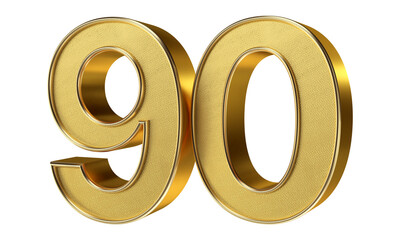 Bling Bling Gold Number 90 3D Text Effect