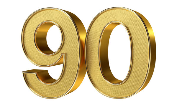 Bling Bling Gold Number 90 3D Text Effect