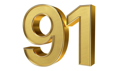Bling Bling Gold Number 91 3D Text Effect