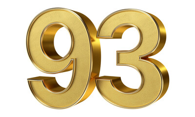 Bling Bling Gold Number 93 3D Text Effect