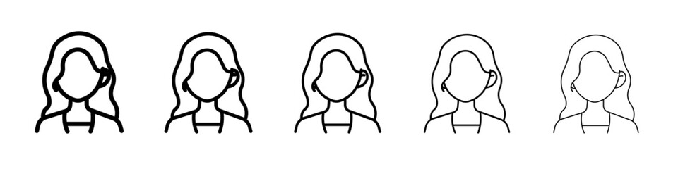 woman icon flat simple outline logo
