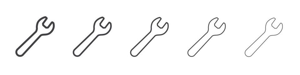 Wrench icon flat simple outline logo