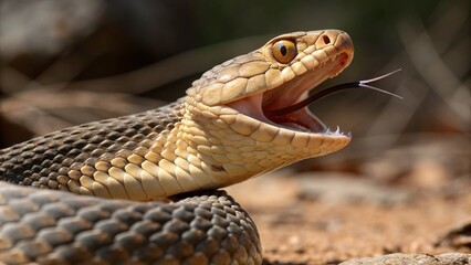 Fototapeta premium Snake, sharp and realistic, Photo, Natural light.