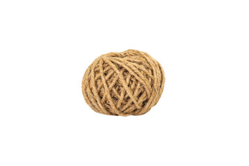 Close-Up of Jute Twine Ball on White Background