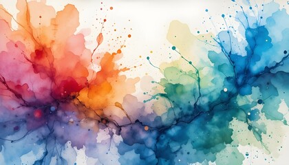 Vibrant Watercolor Painting Background with Artistic Brushstroke Textures

