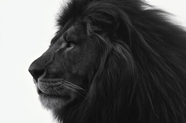 Naklejka premium A majestic multi color lion with its head turned to the side