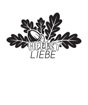 Herbest liebe  with acron silhouette