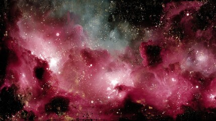 Stunning Deep Space Nebula With Vivid Pink Hues