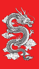 Chinese dragon engraving represents wisdom power and spiritual protection in traditional Eastern mythology