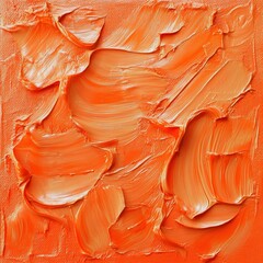 Vibrant Orange Acrylic Paint Texture for Artistic Creations and Design Projects