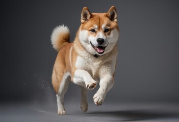 Anita Inu dog isolated on neutral background, lovely puppy, adorable pet 1