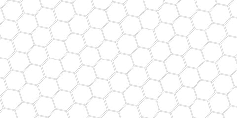 Abstract background honeycomb white and grey. Embossed Hexagon, light and shadow.Background with white lines Hexagonal structure futuristic white background.