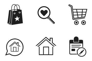 shopping icons set