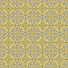 Decorative Geometric Pattern in Gold and Blue Tones