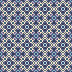 Floral Pattern Design in Blue and Cream Colors