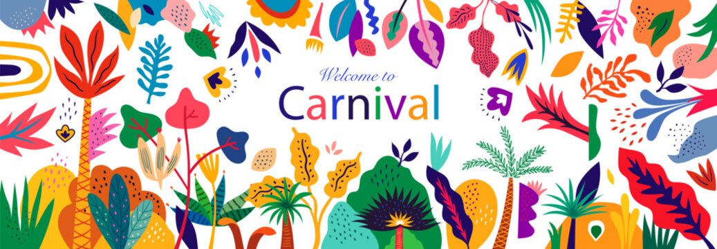 Bright creative design for events, festivals and carnivals. Package colourful design