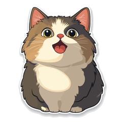 Whimsical Cat Face with Yellow Eyes