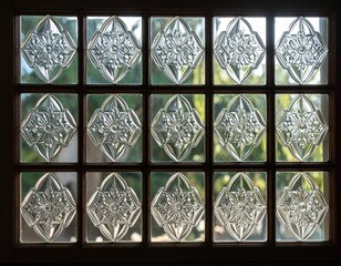 Textured vintage glass with bubbled imperfections and ripples.

