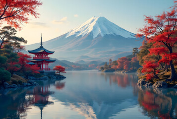 Naklejka premium mt fuji japan