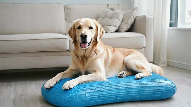 Dog on a refrigerated bed.