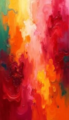 Vibrant Abstract Painting with Swirling Colors