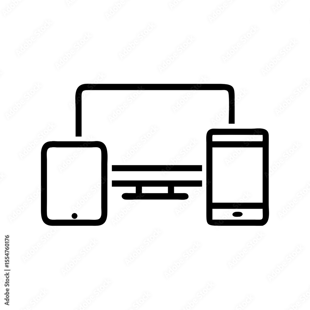 Fototapete Modern digital devices connection icon representing a network of technology