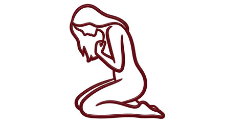 Isolated Praying Silhouette