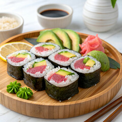 traditional fresh japanese sushi rolls