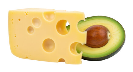 Isolated Cheese and Avocado