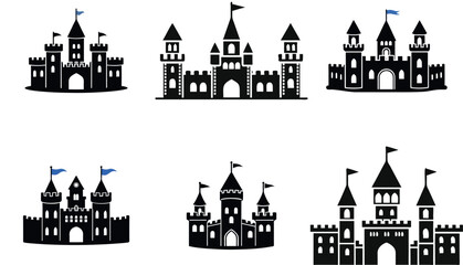 Obraz premium Collection of Castle silhouettes
