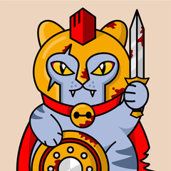 Fortune Cat Roman Warrior