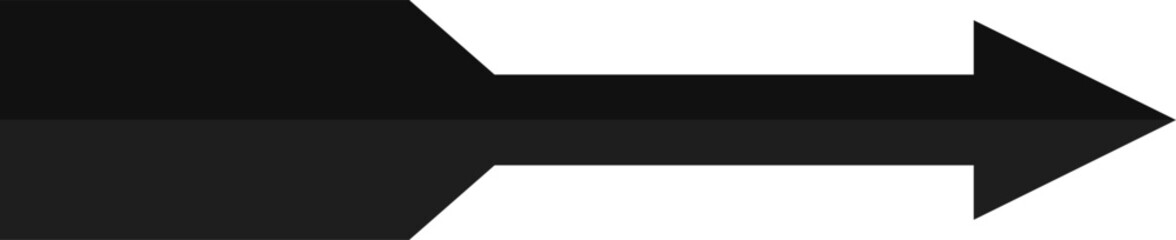 Black on white abstract perspective arrow with 3d dimensional effect	