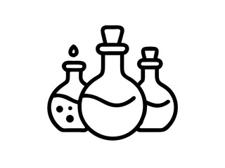 Alchemy Potion Bottles Four Icon Styles, Glowing Design