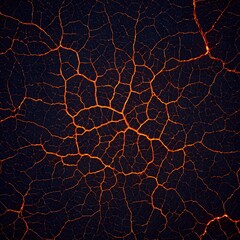 Obraz premium Intense Glowing Lava Cracks, Dark Volcanic Texture, Abstract Background Image
