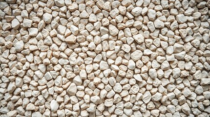 Closeup of many small white stones forming a seamless texture