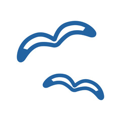 シンプルなカモメのアイコン（カラー）