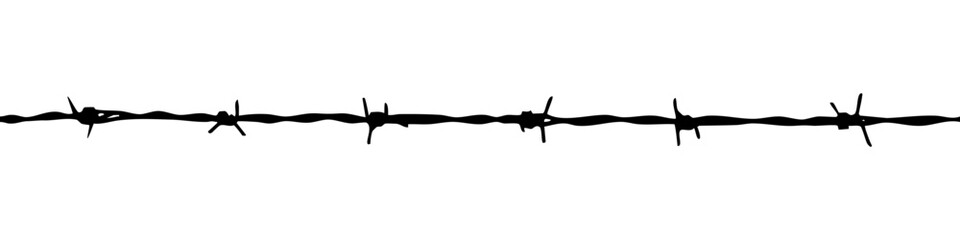 barbed wire vector. barbwire silhouette.