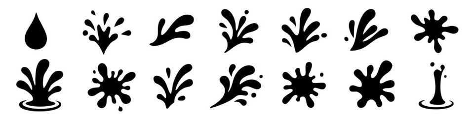 Obraz premium Splashes vector. Fluid splash set