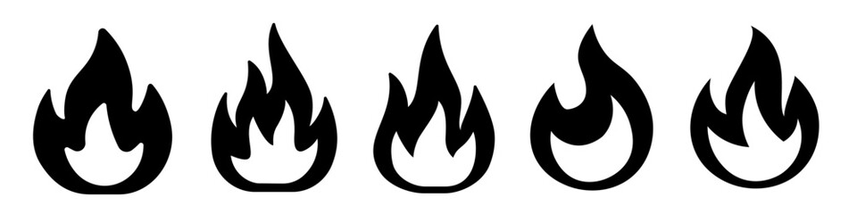 Fire icon. Flame icon set