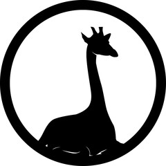 Black silhouette giraffe animal icon set. Animal symbols	