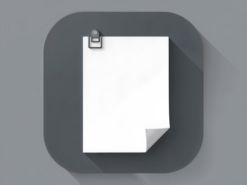 Paper document icon with folded corner on gray background, suitable for digital, file management, or admin themes. Generative AI