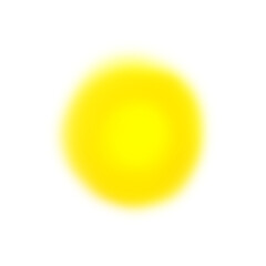 Yellow soft gradient blur round shape isolated on transparent background. 