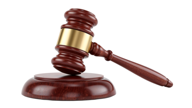 Wooden Gavel Symbol of Justice, Law, and Order