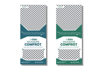 Roll-Up Banner Layout with Soft Shape Elements