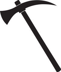 Black Pickaxe Clipart Silhouette | Construction Equipment Illustration Icon