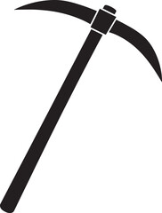 Black Pickaxe Clipart Silhouette | Construction Equipment Illustration Icon
