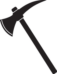 Black Pickaxe Clipart Silhouette | Construction Equipment Illustration Icon