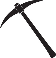 Black Pickaxe Clipart Silhouette | Construction Equipment Illustration Icon