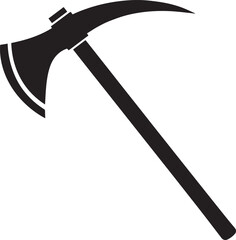 Black Pickaxe Clipart Silhouette | Construction Equipment Illustration Icon