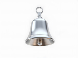 Silver bell icon isolated on white, symbolizing alert, notification, reminder, or announcement concepts. Generative AI